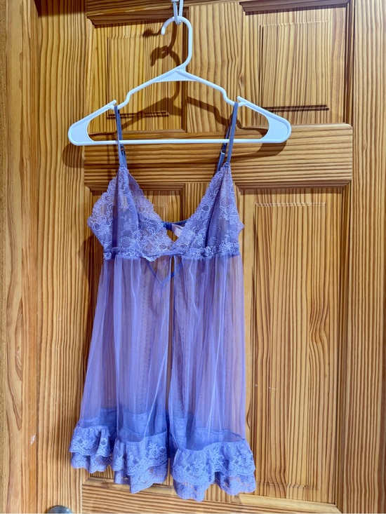Victoria's Secret Other - Victoria’s Secret Lavender Lace & Mesh Babydoll Chemise